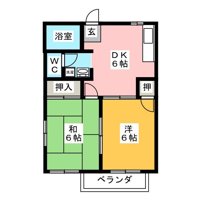 エステート平井(2DK/2階)の間取り写真
