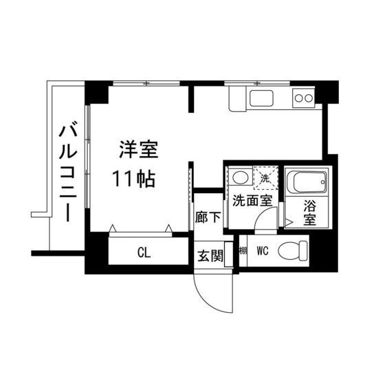 小関ビル(ワンルーム/4階)の間取り写真