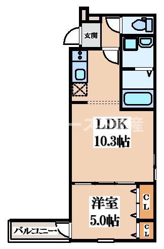 フジパレス花園II番館(1LDK/3階)の間取り写真