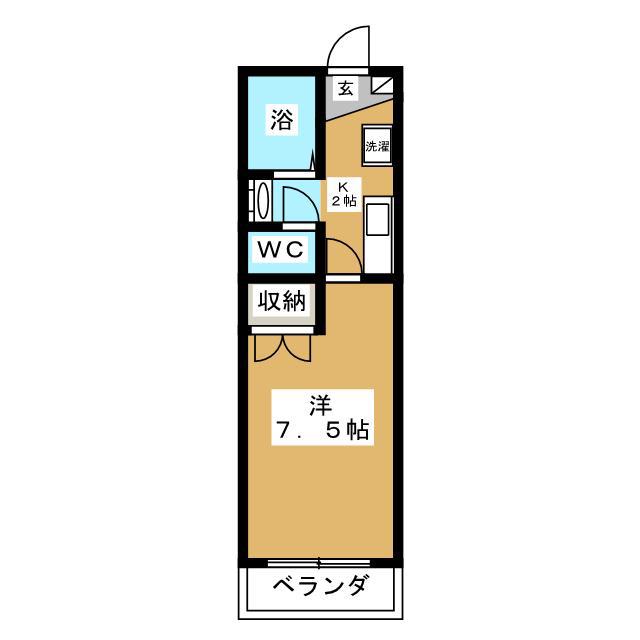 ユージックス伝馬(1K/4階)の間取り写真