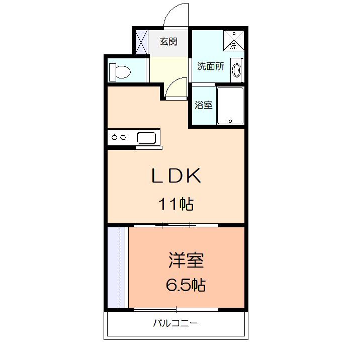 パークプレイス(1LDK/3階)の間取り写真