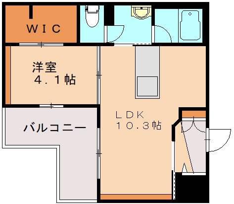 CROIRE住吉(1LDK/2階)の間取り写真