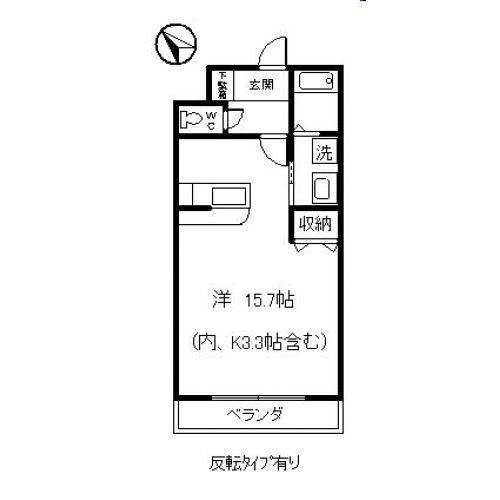 CYGNUS(ワンルーム/1階)の間取り写真