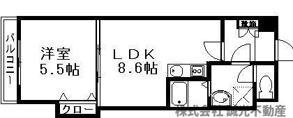 エース五番館(1LDK/11階)の間取り写真
