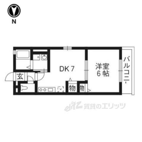 ハイツ神宮(1DK/1階)の間取り写真