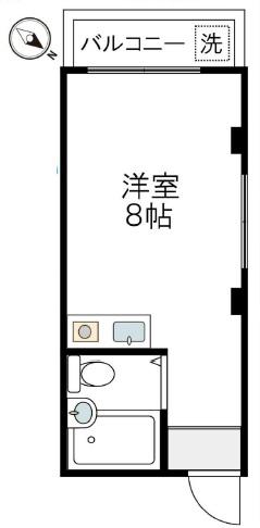 アーバンパレス五号館(ワンルーム/3階)の間取り写真