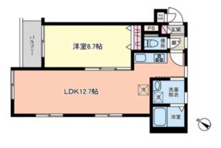 シャルゼ渋谷本町 4階(1LDK/4階)の間取り写真