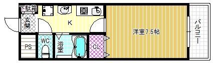 フォレストグリーンヴィラ(1K/8階)の間取り写真