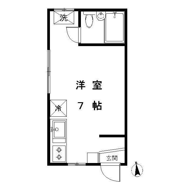 まるいわパレス池尻(ワンルーム/2階)の間取り写真
