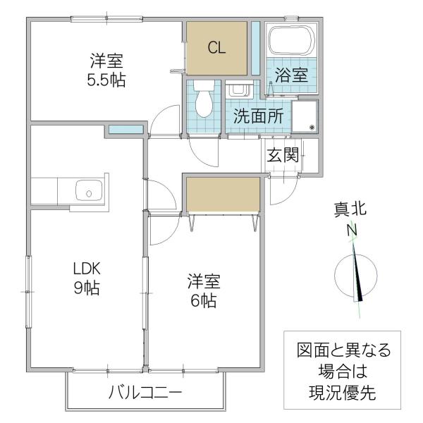 ファミーリェ I(2LDK/2階)の間取り写真