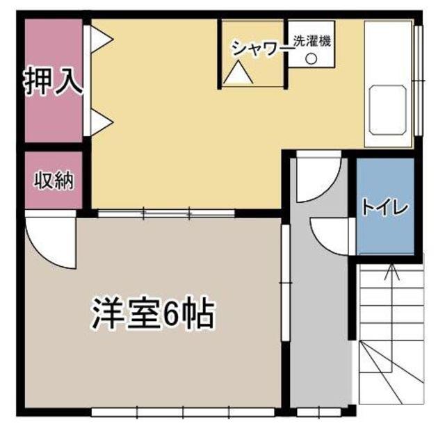 石山アパート(1DK/2階)の間取り写真