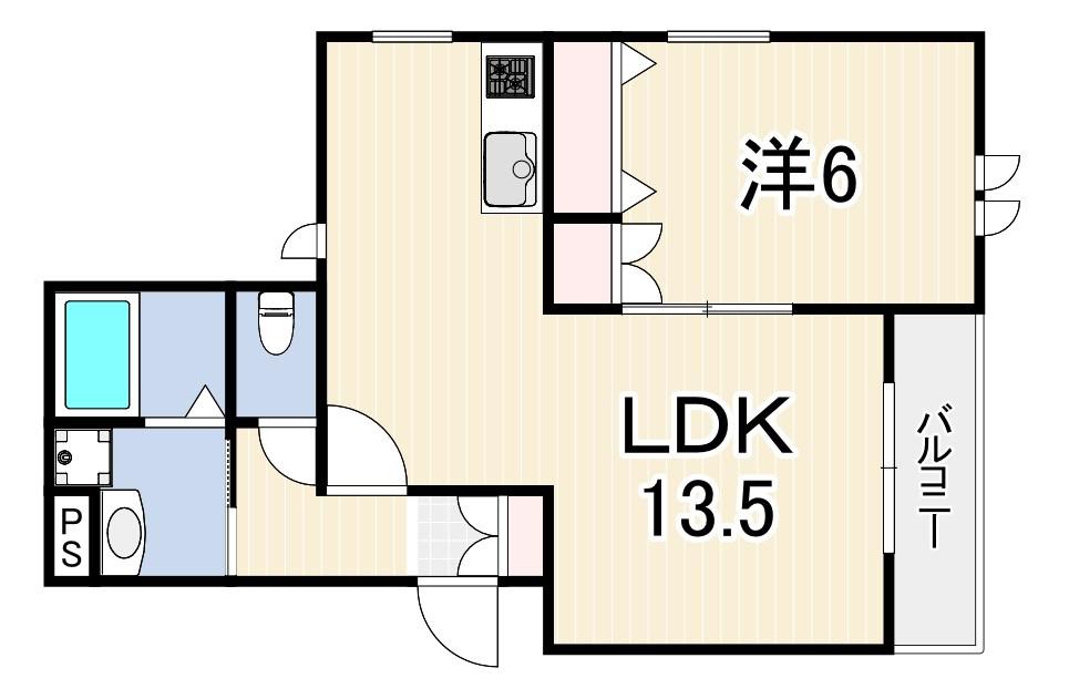 フェリシア六番町(1LDK/3階)の間取り写真
