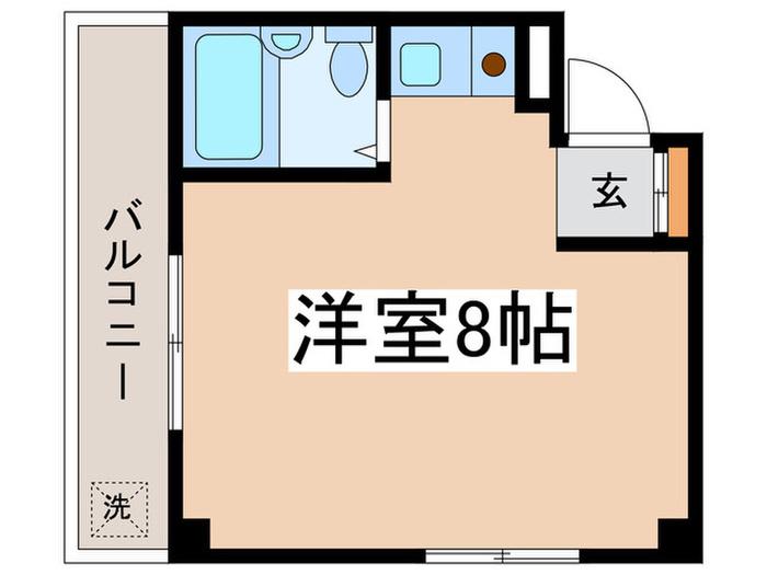 ラフォーレ調布(ワンルーム/2階)の間取り写真