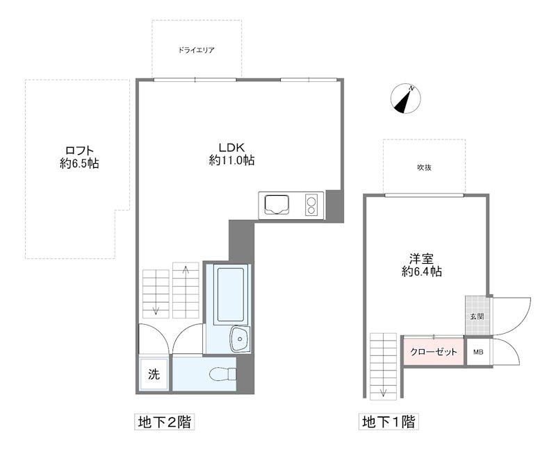 ZOOM表参道(1LDK/B1階)の間取り写真