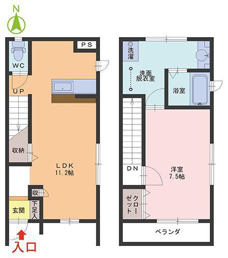 スクエア369(1LDK/1階)の間取り写真