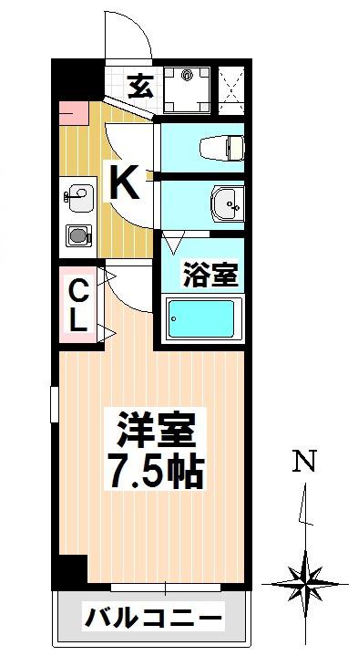 REGALO桜本町(1K/2階)の間取り写真