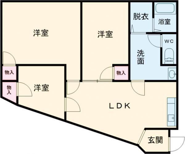 ハーバーヒル(3LDK/1階)の間取り写真
