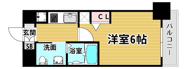 クリスタルグランツ大阪センターステーション(1K/5階)の間取り写真