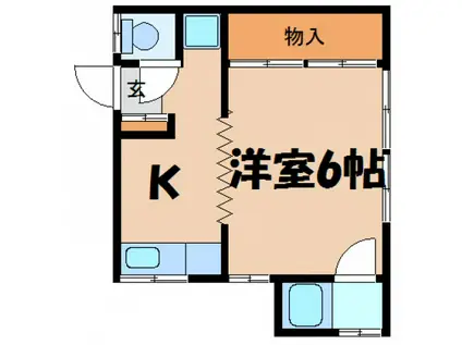 平野アパート(1K/2階)の間取り写真