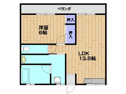 コーポ明洋(1LDK/2階)の間取り写真