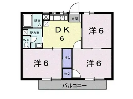 ニューシティ秋A棟(3DK/2階)の間取り写真