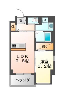 アルカディア(1LDK/2階)の間取り写真