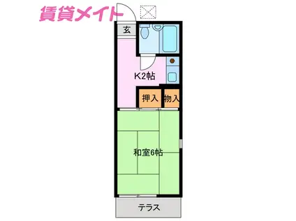 チャーチルの家(1K/1階)の間取り写真