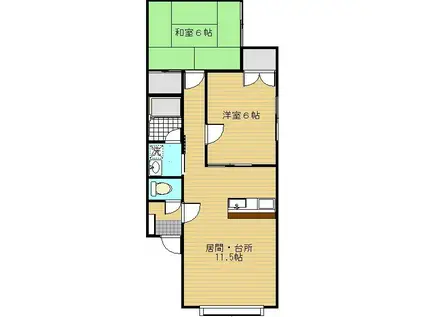 アトリエ(2LDK/2階)の間取り写真