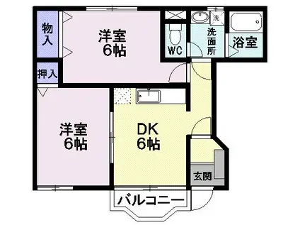 ジェイ・シェスタ(2DK/1階)の間取り写真