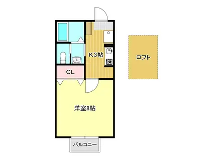 ひくまのハウスA(1K/2階)の間取り写真