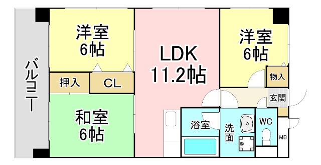 ソフィア(3LDK/3階)の間取り写真