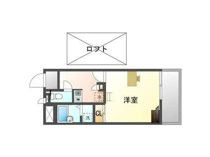 レオパレス松山(1K/1階)の間取り写真