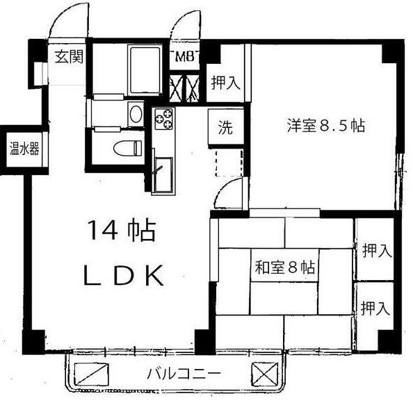 ヴェラハイツ赤坂新坂町(2LDK/2階)の間取り写真