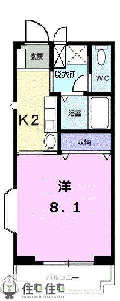 マメゾンT・S(1K/3階)の間取り写真