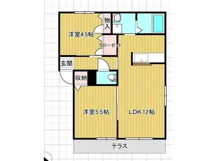 シャーメゾン広田A(2LDK/2階)の間取り写真