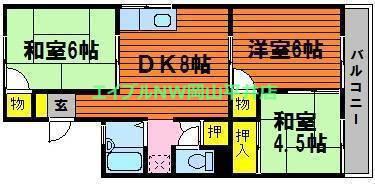 コーポラス高島新屋敷(3DK/2階)の間取り写真