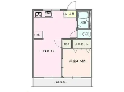 メゾンいしかわ(1LDK/1階)の間取り写真