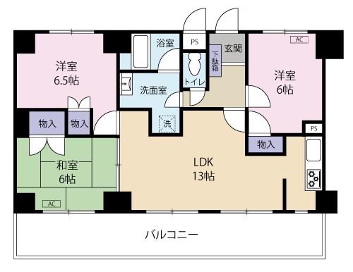 アルカディア曳馬(3LDK/2階)の間取り写真