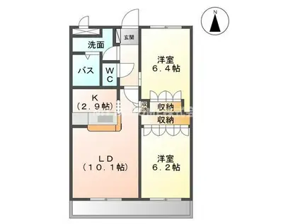 ロワールコート(2LDK/2階)の間取り写真