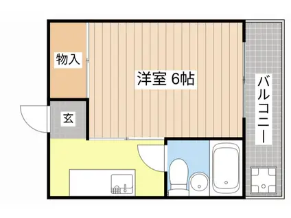 シャトー尾本(1K/2階)の間取り写真