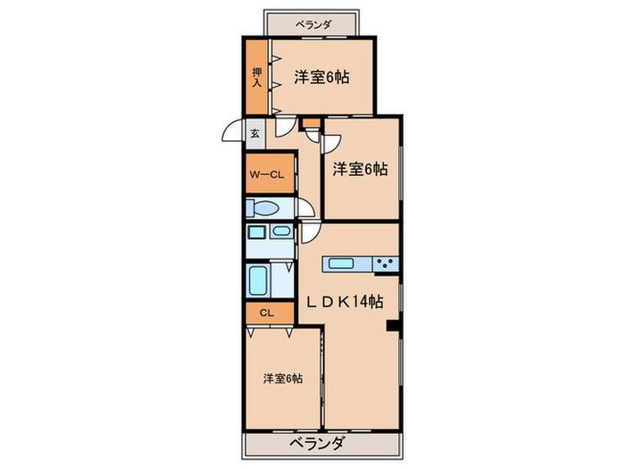 メゾンプルミエ(3LDK/1階)の間取り写真