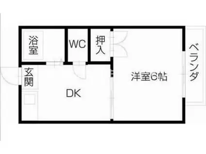 サンハイツ(1DK/2階)の間取り写真