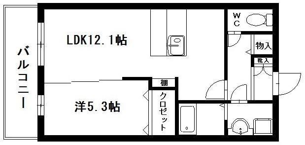 カトルパレ 小石川(1LDK/2階)の間取り写真