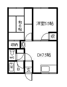 シティハイムノーランド(2DK/2階)の間取り写真