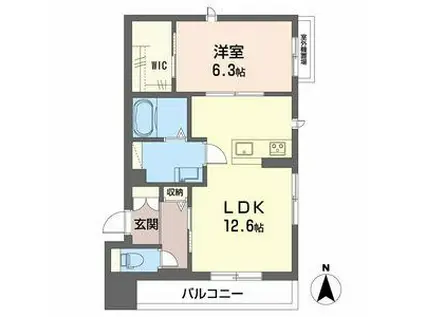 ハルミエールII(1LDK/3階)の間取り写真