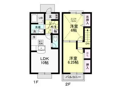 FAMILLE(2LDK/1階)の間取り写真