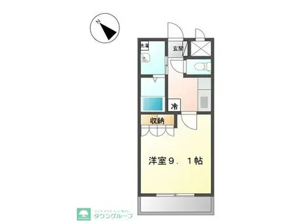 グランドイーストII(1K/2階)の間取り写真