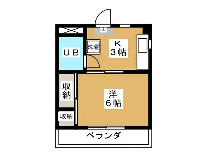 メープルハイツ(1K/3階)の間取り写真