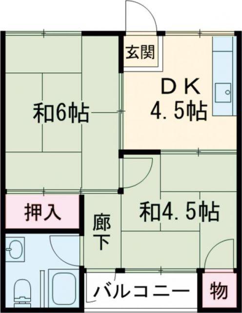森友ハウス(2DK/2階)の間取り写真