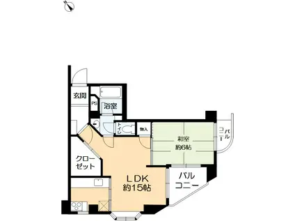 グレイスハイツ本山(1LDK/3階)の間取り写真